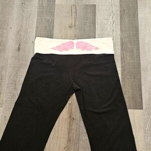 Victoria's Secret Vintage Y2k 90's Foldover Sequin Angle Wings Flare Leggings